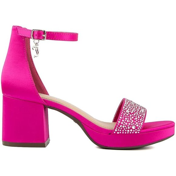 Juicy Couture Womens Ankle Strap Open Toe Block Heel Sandals - Picture 2 of 4